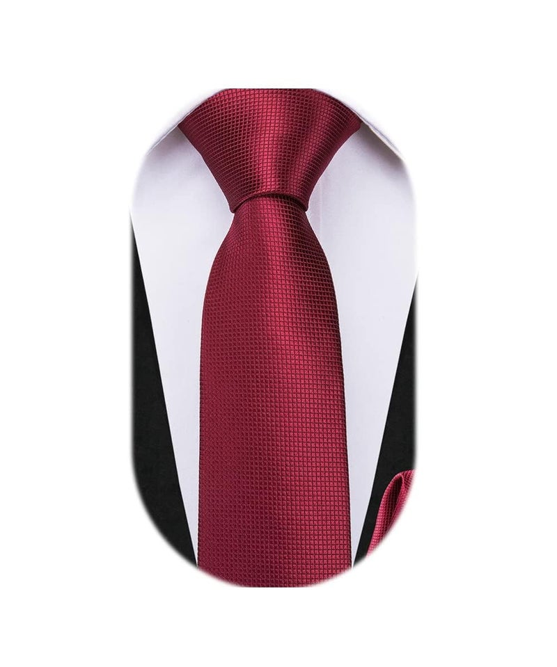 Dubulle Ties for Boys Self Tie Silk Paisely Striped Kids Necktie and Pocket Square Set for Age 8-11,Wine Red Burgundy - Image 1